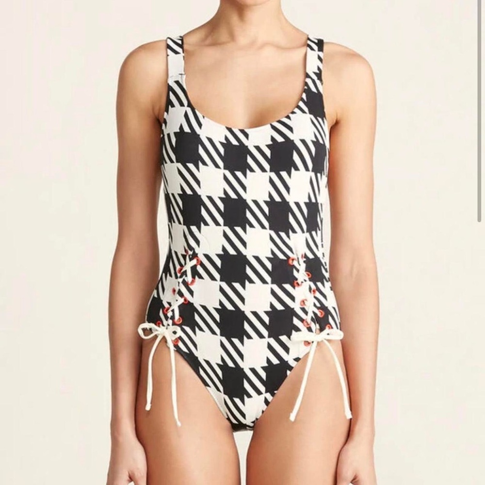 Solid & Striped Women’s Black and White Houndstooth One Piece